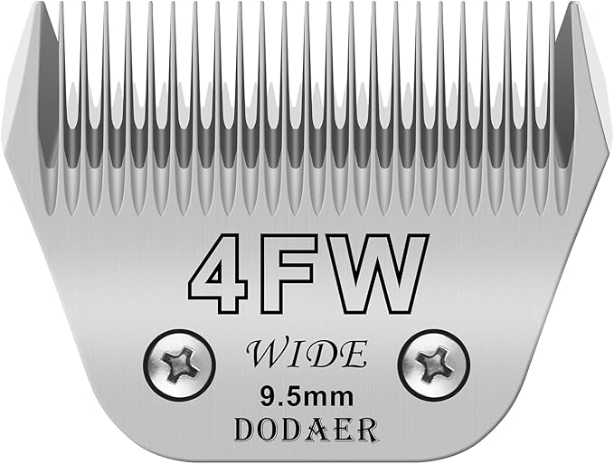 DODAER 4FW Detachable Dog Grooming Wide Blades,Compatible with Andis,Oster A5,Wahl KM10 Series Clippers,Cut Length 3/8”(9.5mm)