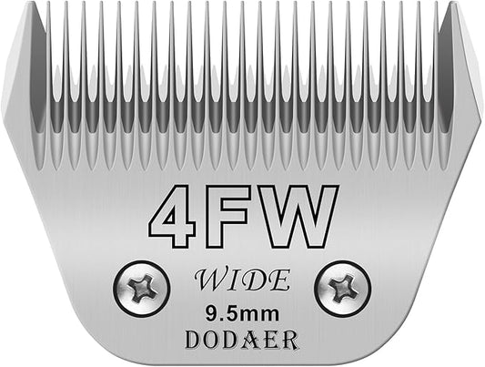 DODAER 4FW Detachable Dog Grooming Wide Blades,Compatible with Andis,Oster A5,Wahl KM10 Series Clippers,Cut Length 3/8”(9.5mm)