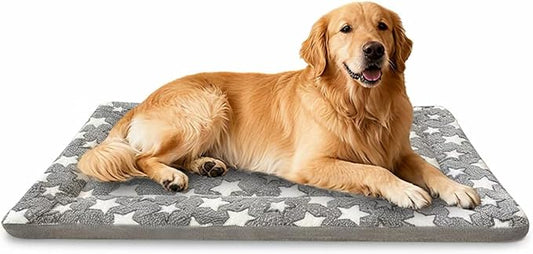 Dog Bed Mat, Dual-Sided Dog Crate Bed Mat - Ultra Soft & Machine Washable Kennel Pad for Large Dogs, All-Season Comfort Pet Bed for Crates, Travel, and Home, Gray 35 x 23 Inch