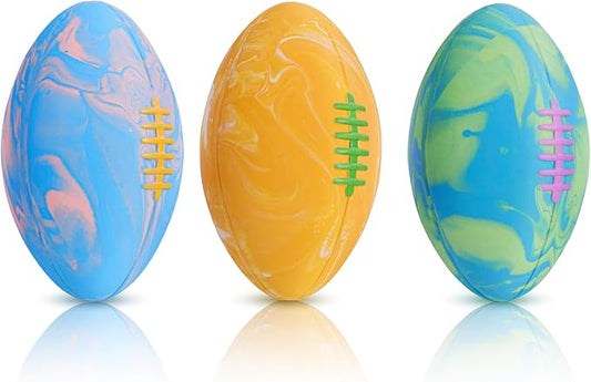 SCHITEC Dog Squeaky Ball Toys, Interactive Pet Balls for Fetch Play, Latex Rubber Football Toy for Medium Large Breed Dogs