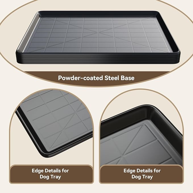 Holiwei 35.4" Dog Crate Tray Replacement fit for Metal Dog Crate Dog Cage Pans Plastic Tray