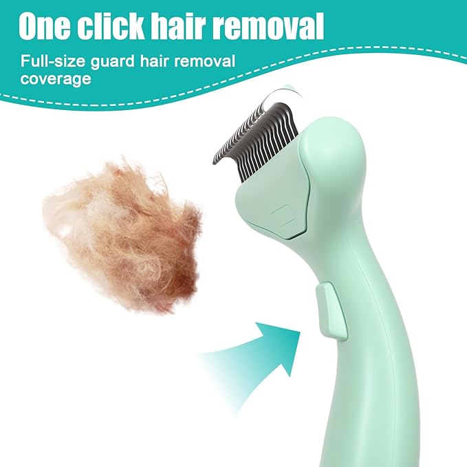 Mllzhauib Dog & Cat Brush, Deshedding Brush with Easy Release Button, Premium Grooming Tool for Shed Control & Undercoat Removal, Ideal for Long/Short Haired Pets (Mint Green)