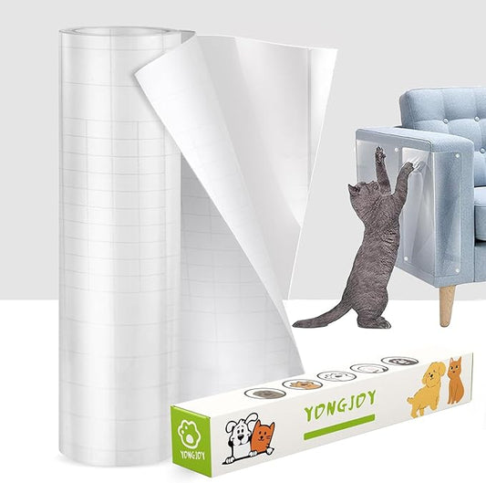 yongjoy Anti-Cat Scratch Furniture Protector, Flexible Sticky Couch Corner Guard, Thicken Vinyl Cat Scratch Tape (158" x 11.8")