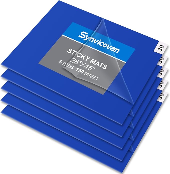 26" x 45" Blue Sticky Mat Tacky Pads Adhesive Floor Mat (5 Packs,150 Sheets,30 Sheets/Pack for Cleanroom Laboratory Hospital Construction Pets Home Indoor Gymnasium and Workshop