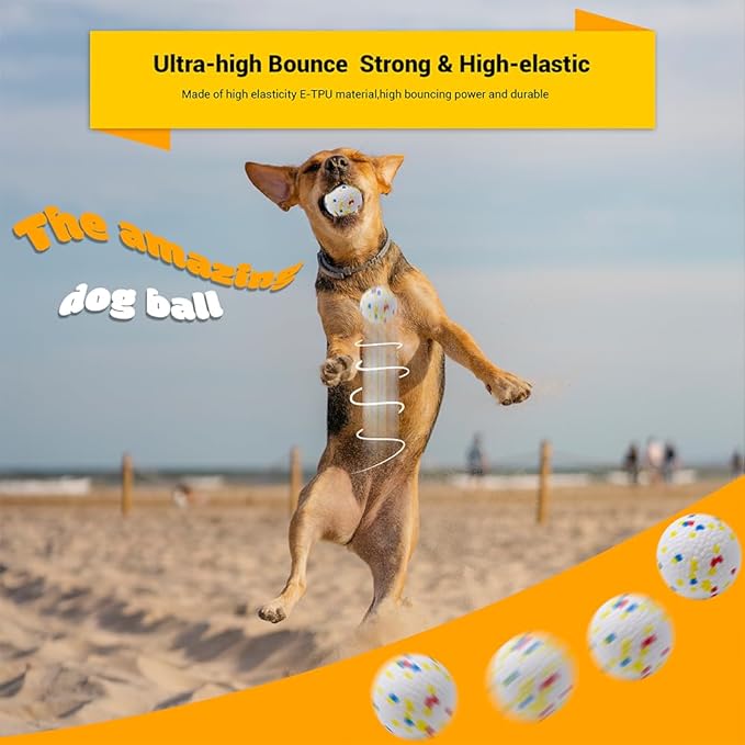 Dog Balls Toys for Aggressive Chewers, Indestructible Durable Bouncy Floating Balls for Dogs to Fetch, Durable Solid Rubber Ball for Training Dog(2 PCS)