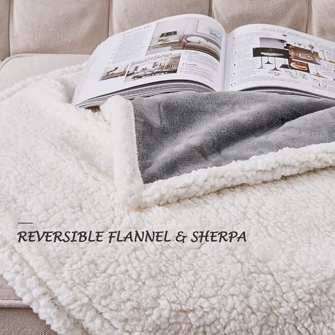 Qeils 1 Pack 6 Dog Blankets for Small Dogs - 6 pcs Waterproof Dog Blanket Washable - Soft Sherpa Fleece Puppy Blanket for Kitten Doggy, Warm Cat Blankets for Indoor Cats, 16"X23", Grey