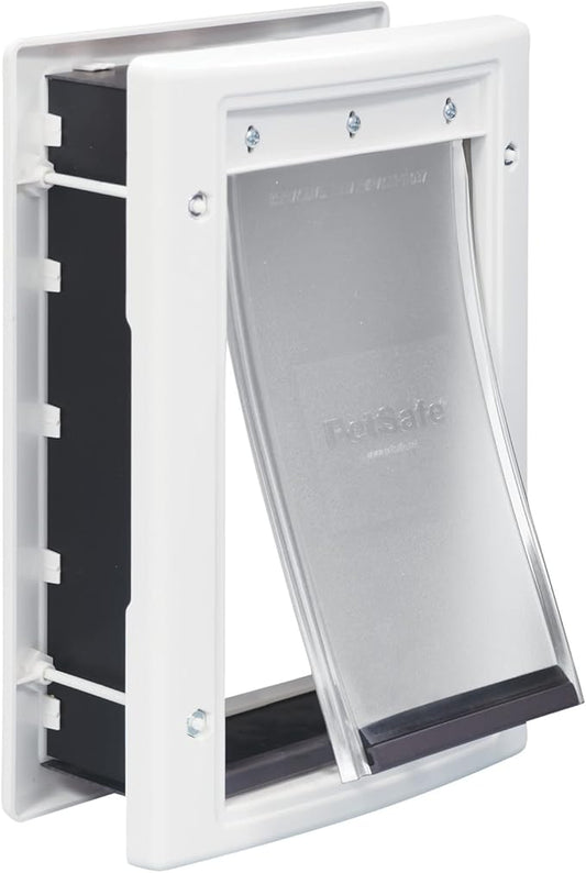 PetSafe Plastic Pet Door - Easy Install for Wood, PVC Metal & Paneled Doors - Rust-Free Plastic Frame - Flap Dimensions 5 1/4" W x 8 1/8" H - for Large Dogs Weighing Up to 100 lb