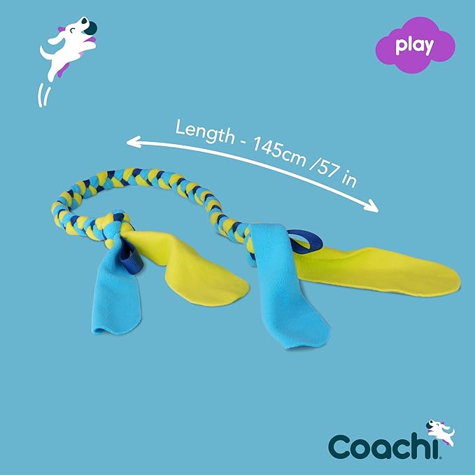 Coachi Tuggi Tug - Interactive Dog Toy for Tug of War & Play. Strong & Comfortable, Fun Reward Training, Great for Recall, Interrupting Biting & Chewing. Ideal for Agility and Suitable for Puppies