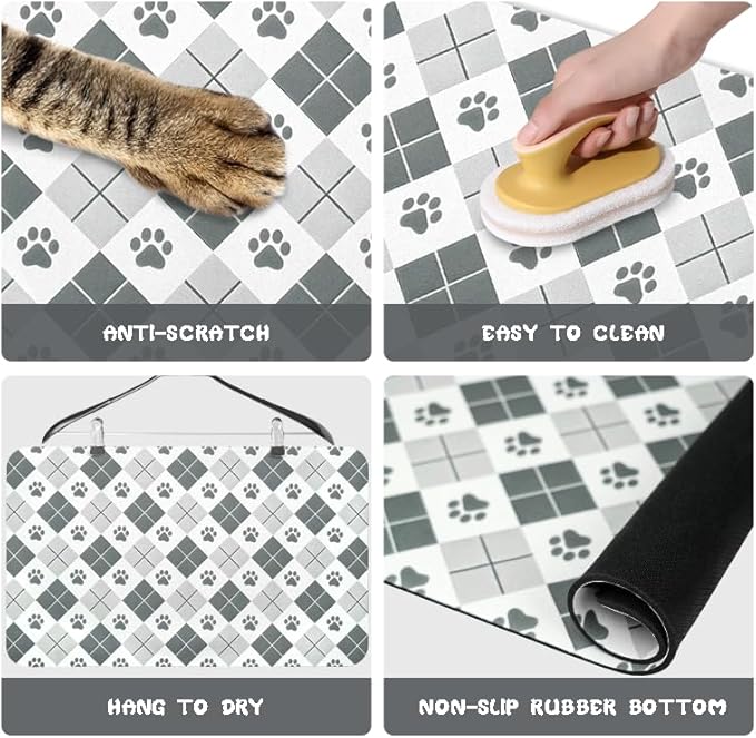 Pet Feeding Mats - Waterproof, Absorbent, 24 x 32 inch for Dogs & Cats