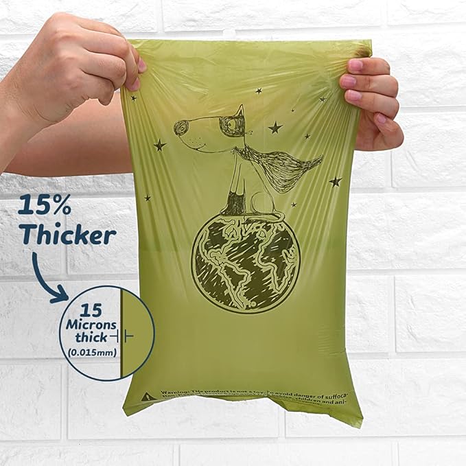 Ley's Dog Poop Bags 360 Count,Unscented Extra Thick Waste Bags with Dispenser, 100% Leak-Proof Doggie Bag Refill Rolls