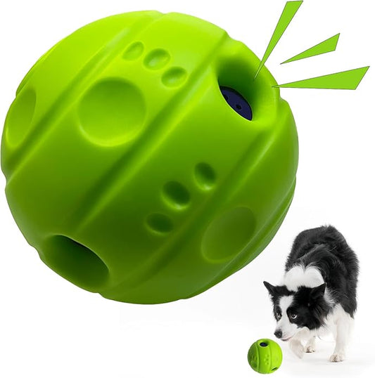 SHAKE AND LAUGH Dog Toys Ball, Interactive Dog Ball, No Paint, Gibbering Sound with Surface Concave Lines, L, 3.94 in (10 cm)
