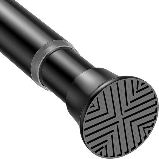 1pack Shower Curtain Rod 30-76 inch Black Tension Rod Shower rod Non Slip Adjustable Curtain Rods No Drilling Tension Curtain Rod Shower Rods for Bathroom Windows Closet