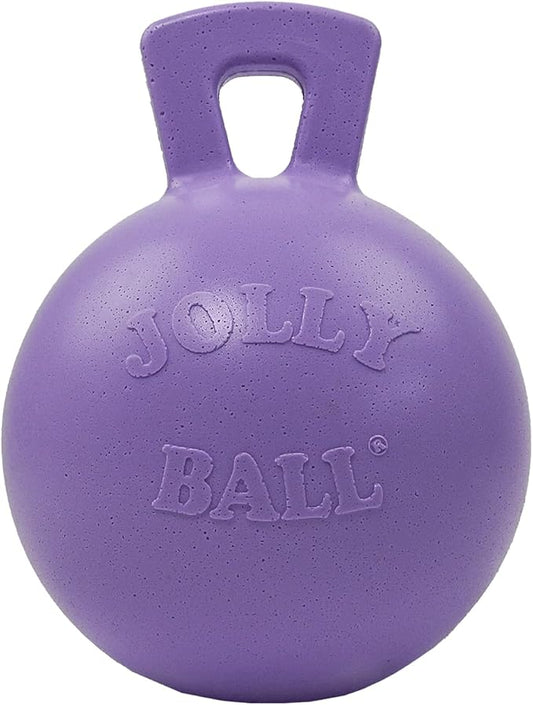 Jolly Pets Tug-n-Toss Heavy Duty Dog Toy Ball with Handle, 10 Inches/X-Large, Light Purple