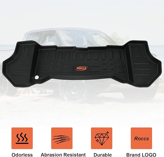 ROCCS Front Trunk Mat Fits for Rivian R1T/R1S Accessories 2022 2023 2024 All Weather TPE Frunk Mats Cargo Liners Trunk Mat with Upper Mat