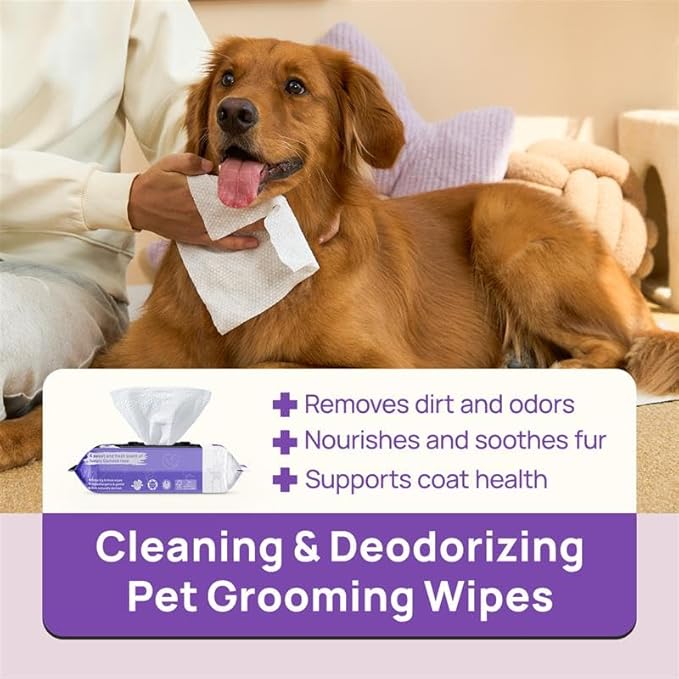 HICC PET Cleaning Deodorizing Wipes for Dogs & Cats, Vet Recommended Plant-Based Pet Grooming Wipes, Fermented Coconut Oil Grooming Paws, Body and Butt, Family Size Supply 400 Count, Rose