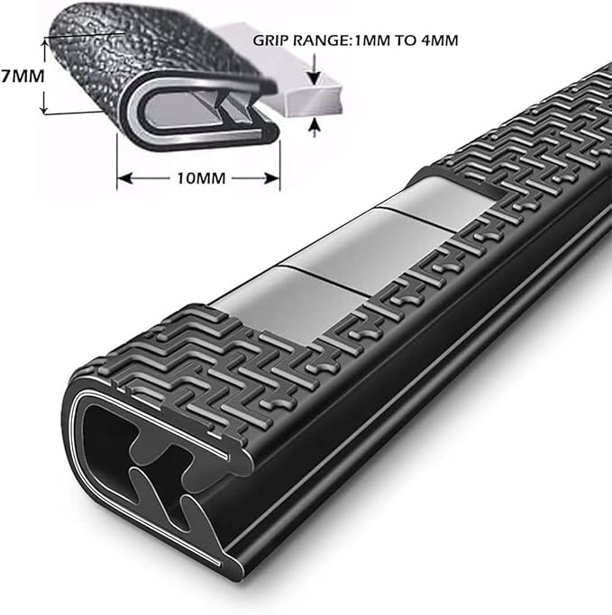 MYFAMIREA 66Ft(20.2M) Long Car Door Edge Guards,U Shape Edge Trim Rubber Seal Protector Rubber Car Door Protector Car Protection Door Edge Anti-Collision Rubber Clips Fit for Most Car| Black |