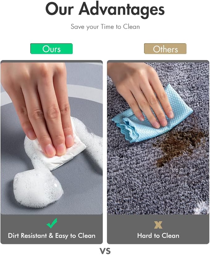 MontVoo Bath Mat - Non Slip, Quick Dry, Stain Resistant Bath Mat Rug for Bathroom Floor - Easy Care Shower Rug for Outside Bathtub - 24"x35" Blue