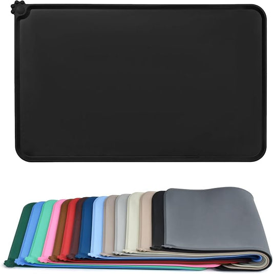 AUDWUD Silicone Waterproof Pet Feeding Mats,Anti Slip Bowl Pad,Dog Mat for Food and Water