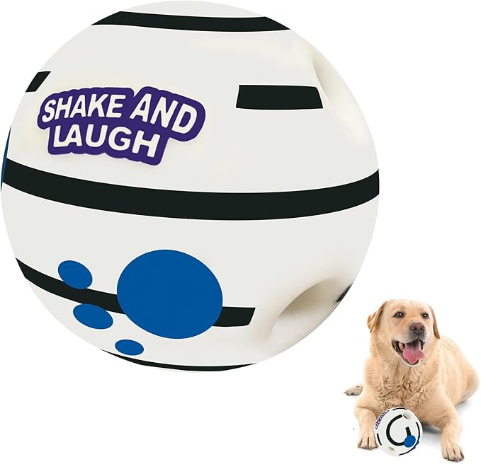 SHAKE AND LAUGH Glow in The Dark Dog Toys Ball, Interactive Dog Ball, Shaking with Gibbering Sound, XL, 5.51 in (14 cm)