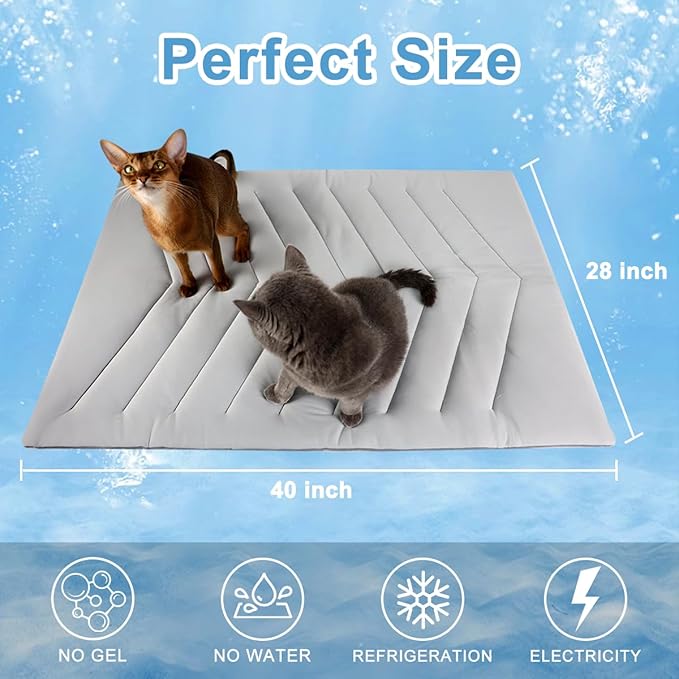Qonimm Dog Cooling Mat for Large Dogs 40 x 28''Self Coolings Foldable Cooling Pad,Q-MAX>0.5 Washable Ice Cool Fabric-Cool on Contact，Easy Washable Pet Pad for Kennel Sofa Floor Car Seats in Summer