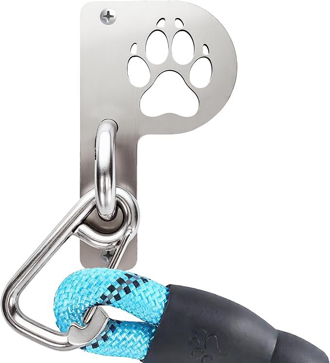 Medoparts Heavy Duty Dog Leash Wall Hook, Secure Leash Parking - Stainless Steel Pet Leash Holder for Large Dogs, P-Shaped Dog Leash Holder for Indoor/Outdoor Use, Patio,Commercial Locations