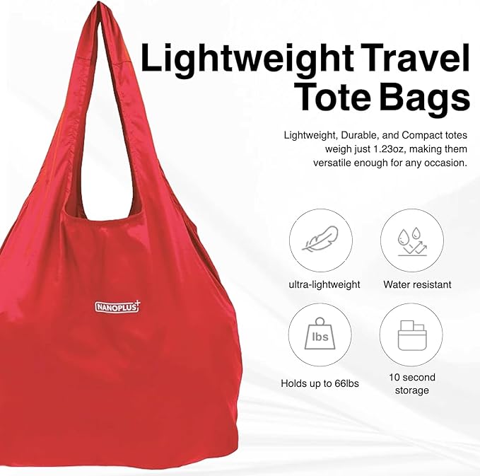 Compact Reusable Grocery Tote Bag – Lightweight, Foldable & Packable Shopping Bag for Travel