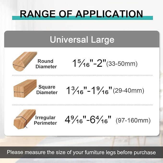 48 Pack Chair Leg Floor Protectors, Chair Feet Protectors for Hardwood Floors,Silicone Chair Leg Caps Covers Pads, Floors from Scratching and Reduce Noise (Black Fit:1.3"-2")