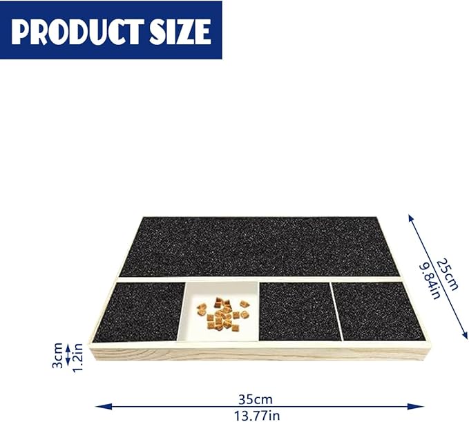 Dog Nail Scratch Pad with Treat Box & Pet Nail Clipper - Durable Portable Dog Scratch Filing Pad for Nails All Dogs, Wooden Nail Scratch Board for Indoor/Outdoor Training (Update)