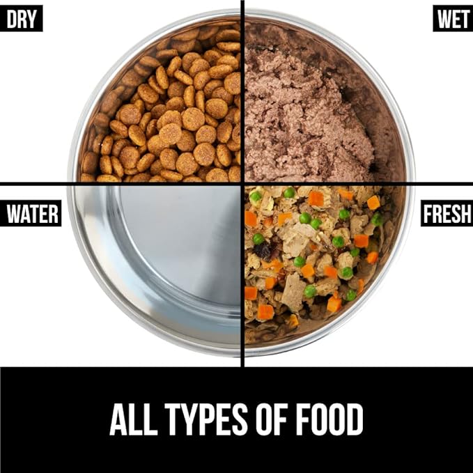 GORILLA GRIP Dog Bowls, Holds 4 Cups Each (32 fl oz), Heavy Duty Stainless Steel Food and Water Bowl for Feeding Dogs and Cats, Dishwasher Safe, Rust Resistant, BPA Free Rubber Base, Set of 2 Blue