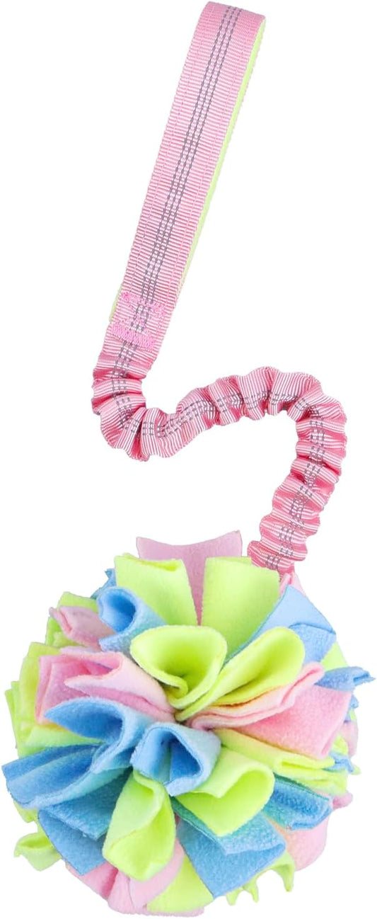KrauzPet Snuffle Ball with Bungee Tug, Tug of War Rope Toys for Small Medium Dogs, Interactive Dog Toys Puppy Training Pull Toy for Exercise & Interactive Play Games (Light Pink)