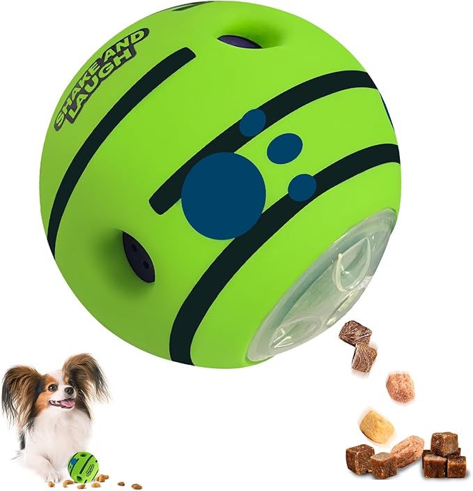 SHAKE AND LAUGH Interactive Puzzle Dog Treat Ball, Treat Dispensing Enrichment Dog Toys Ball, S, 3.14 in (8 cm)