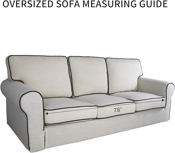 PureFit Super Stretch Sofa Slipcover – Spandex Non Slip Soft Couch Sofa Cover, Washable Furniture Protector with Non Skid Foam and Elastic Bottom for Kids, Pets （Oversized Sofa, Dark Gray）