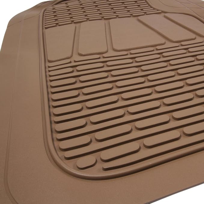 BDK Heavy Duty Diamond Complementary Rubber Rear Floor Mats Liners, All Weather Protection, Designed for Trucks Cars Sedan SUV