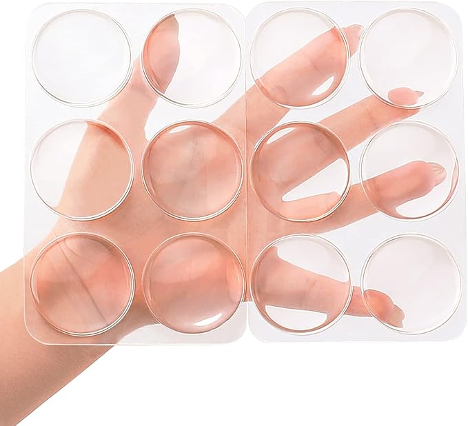 Door Knob Wall Shield, 12PCS Transparent Round Soft Rubber Wall Protector Self Adhesive Door Handle Bumper (Small Round 1.57 Inch, Clear)