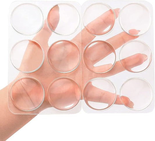 Door Knob Wall Shield, 12PCS Transparent Round Soft Rubber Wall Protector Self Adhesive Door Handle Bumper (Small Round 1.57 Inch, Clear)