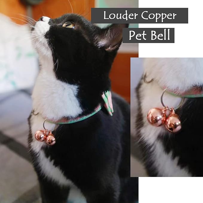 SJANE 4 Pack Cat & Dog Copper Bells - Pet Tracker Training | Pet Collar Accessories | Save Birds & Wildlife(Small)