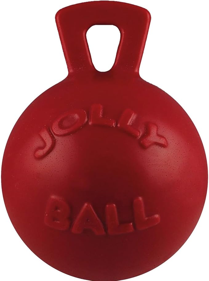 Jolly Pets Tug-n-Toss Dog Toy Ball with Handle, 10" XL, Red
