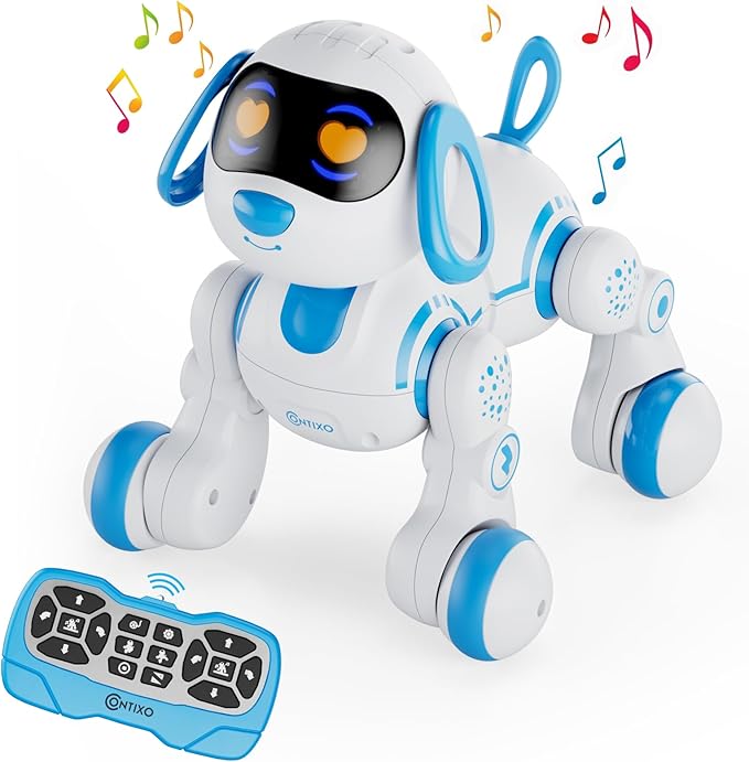 Contixo R3 Robot Dog Kids Toy - Remote Control Robots Interactive Smart Dancing Toy for Kids Boys Girls Toddler Age 3-12 Year Old Robotic Pet Birthday Gifts for Children Blue