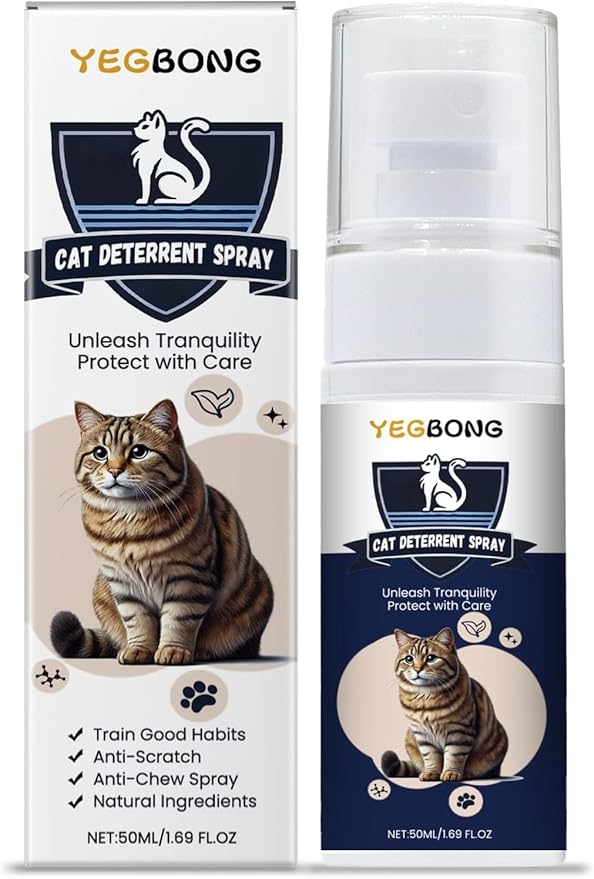 Natural Cat Training Spray - A Non-Toxic, Blue-Colored Deterrent Formula That Safely Protects Both Indoor and Outdoor Furniture from Scratching，2Pcs