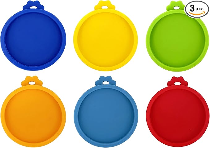 Comtim Cat Food Can Lids, Silicone Small Pet Food Can Lids Covers for 3 oz Cat Food Cans (Multiple)