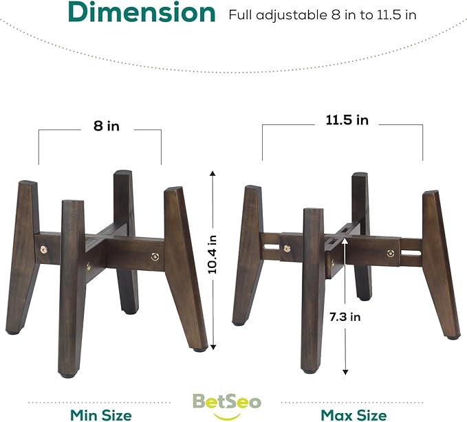 Dog Bowl Stand for Water/Food - Adjust with Lock - Dog Water Fountain Holder, Elevates Pet Food and Water Feeder Bowls (Bowl not Included) (1 Pack - (Height 10.4" Width 8-11.5")