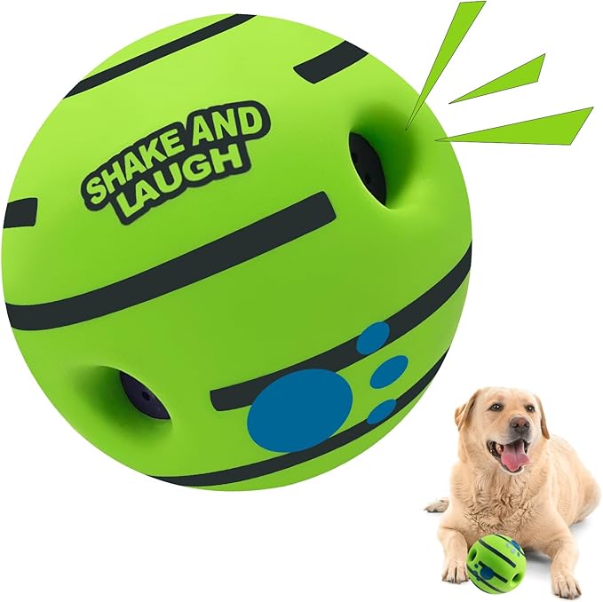 SHAKE AND LAUGH Dog Toys Ball, Interactive Dog Ball, Shaking with Gibbering Sound, for Training & Herding, XL, 5.51 in (14 cm)