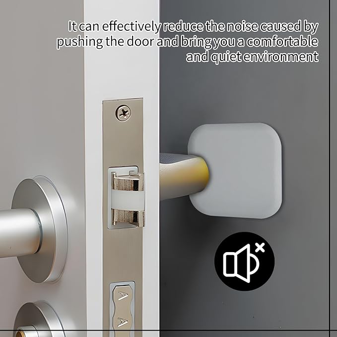 6 Pcs Square Door Stoppers Wall Protectors, Self Adhesive Door Stopper Silicone Bumper, Wall Guards Behind Door Handle Protector for Shower Bedroom Door Knob (Grey)