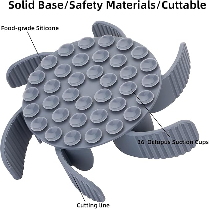 Keegud Slow Feeder Dog Bowls Insert [Octopus Suction Cups] Super Firm Slow Eating Dog Bowl [Cuttable] for Large Breed and Medium Size Dog Compatible with Regular and Elevated Dog Bowls (Turbine)