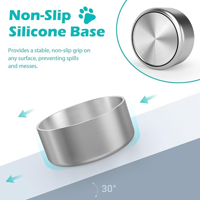 LIANLAI Stainless Steel Dog Bowls, Rust-Resistant Pet Bowls, Non Slip Dog Water Bowl, Versatile Feeding Bowls（40 oz