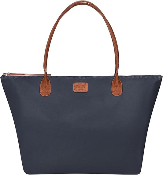 Nylon Tote Bag for Women, Large Foldable Weekend Hobo Purses for Women, Shoulder Tote Handbags with Zipper | Nylon, Large, Foldable, Weekend, Tote, with Zipper