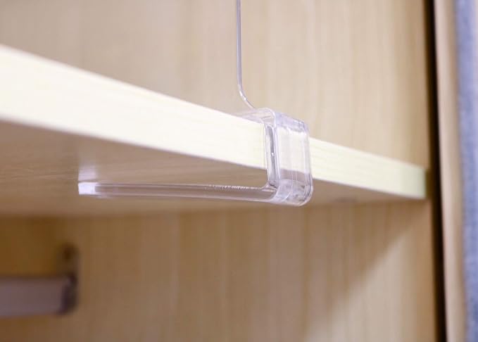CY craft Acrylic Shelf Divider,Wood Shelf Dividers,Clear Closet Shelf Separators Clothing Organizer Perfect for Bedroom Shelving Organization and Kitchen Cabinet Shelf Storage,6 PCS