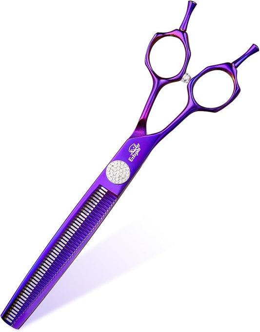 Dog Thinning Shears for Grooming, 48 Teeth Dog Grooming Blending Scissors, Premium 440C Steel Pet Hair Trimming Shears for Groomers, Cats & Pets, Ergonomic Handle with Jewelled Screw