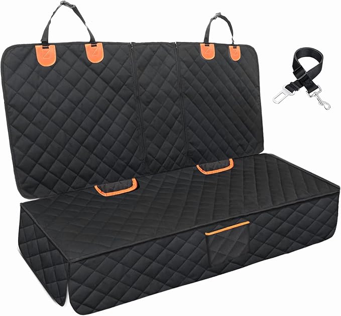 EasyHaWei Dog Car Seat Cover for Back Seat Bench Cover, Compatible for Armrest 100% Waterproof & Nonslip Backseat Protector for Pet （XL）