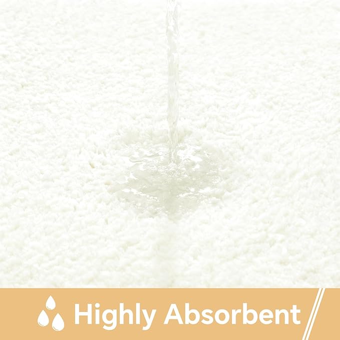 Cream Bathroom Rugs 40"x60" – Oversized Plush Non-Slip Microfiber Bath Mat, Absorbent & Washable – Ideal for Large Bathrooms or Living Rooms